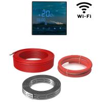 Греющий кабель (секция нагревательная) Bejert L B741KS9-150M1-55 9м 162 Вт (0,75-1 м2) с черным зеркальным WiFi программируемым сенсорным терморегулятором