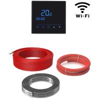 Греющий кабель (секция нагревательная) Bejert L B741KS93-1700M1-53 93м 1700 Вт (8,5-11,35 м2) с черным WiFi программируемым сенсорным терморегулятором