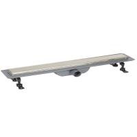 Трап линейный (душевой лоток) Bejert D-2 B716D280-11040-3 800 мм с рамкой из нержавеющей стали, с горизонтальным выходом D40/50 мм, с решеткой под плитку (перевертыш)