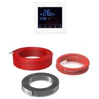 Греющий кабель (секция нагревательная) Bejert L B741KS93-1700M1-24 93м 1700 Вт (8,5-11,35 м2) с белым зеркальным программируемым сенсорным терморегулятором