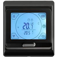 Терморегулятор Bejert (черный) сенсорный программируемый с ЖК дисплеем и двумя датчиками/до3,5 кВт (встраиваемый) B740TM91.716-1022