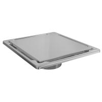 Трап квадратный душевой Bejert H-2 B715H215-11050-4 15х15 см с рамкой из нержавеющей стали, с вертикальным выходом D50 мм, решетка под плитку (перевертыш)