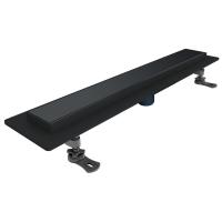Трап линейный (душевой лоток) Bejert G-2 B716G280-03050-4 800 мм с вертикальным выходом D50 мм, с решеткой под плитку (перевертыш), черный