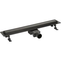 Трап линейный (душевой лоток) Bejert A-2 B716A240-03050-3 400 мм с горизонтальным выходом D50 мм, с решеткой под плитку (перевертыш), черный