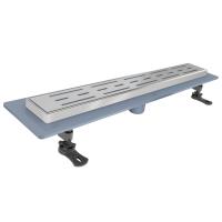 Трап линейный (душевой лоток) Bejert H-1 B716H130-11050-4 300 мм с рамкой из нержавеющей стали, с вертикальным выходом D50 мм, с решеткой хром