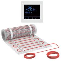 Теплый пол Bejert B B740KM12.0-1800M1-24 12 м2 1800 Вт с белым зеркальным сенсорным программируемым терморегулятором