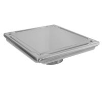 Трап квадратный душевой Bejert F-2 B715F215-11050-4 15х15 см с рамкой из нержавеющей стали, с вертикальным выходом D50 мм, решетка под плитку (перевертыш)